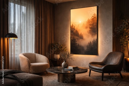 Contemporary room featuring...