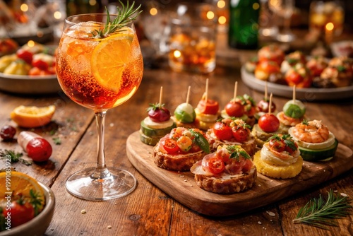 Festive spritz cocktail ser...