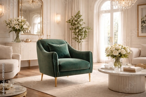 Upscale white interior feat...