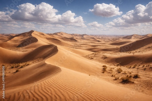 Expansive desert terrain wi...