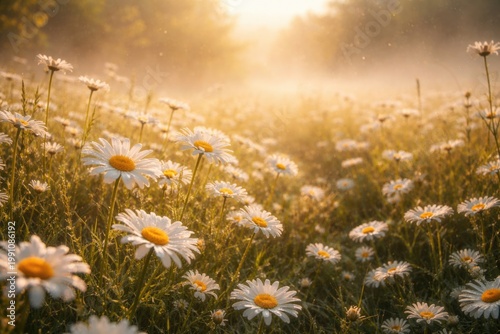 Daisy field basking in a dr...