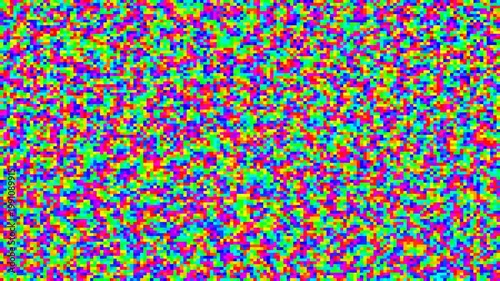 Vibrant Multi-Color Pixelated Noise Pattern - Digital Static Background