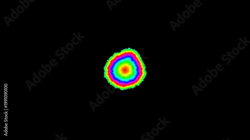 Vibrant Rainbow Pulsar: Abstract Neon Color Burst on Black Background