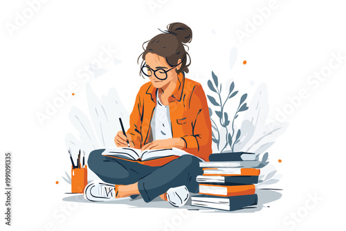 Author Signing Books at Literary Event isolated