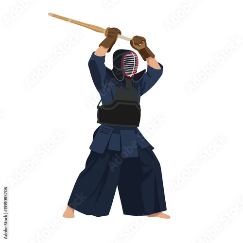 An individual in martial arts gear prepares to practice, expressing concentration and readiness, highlighting the discipline and focus required in martial arts.
