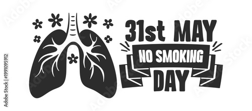 Lung Promoting No Smoking Day Typography