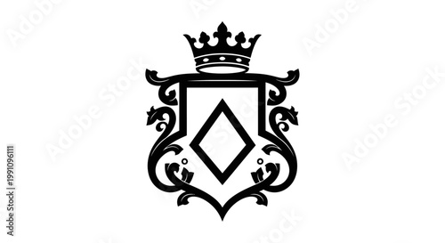 Black and white heraldic crest emblem.