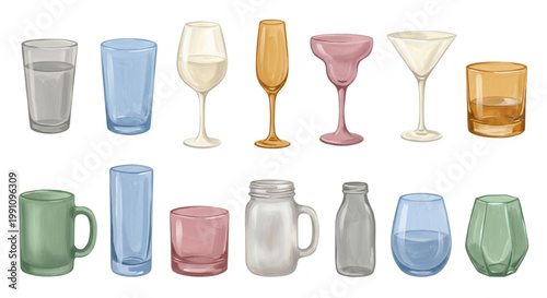 Collection of Assorted Glassware and Drinking Glasses
