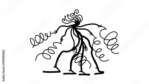 human sculpture, black vector illustration