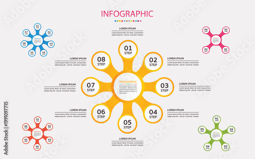 step-by-step customer journey map infographic flat design vector illustration