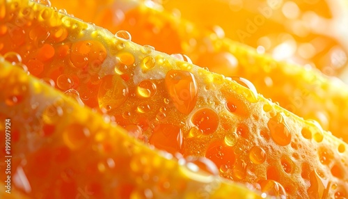 Close-up of fresh orange peel texture.