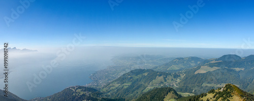 Bild auf Leinwand Panorama depuis les Rochers-de-Naye