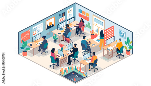 A minimalist illustration of a potted plant sitting on a shelf. This calming image is ideal for concepts related to growth, wellbeing, or home decor.