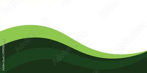 Tableau sur toile Vector green line background curve element with white space for text and message