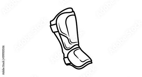 Line drawing of a shin guard.