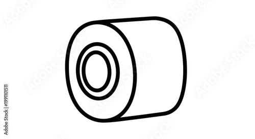Simple line drawing of a roll.