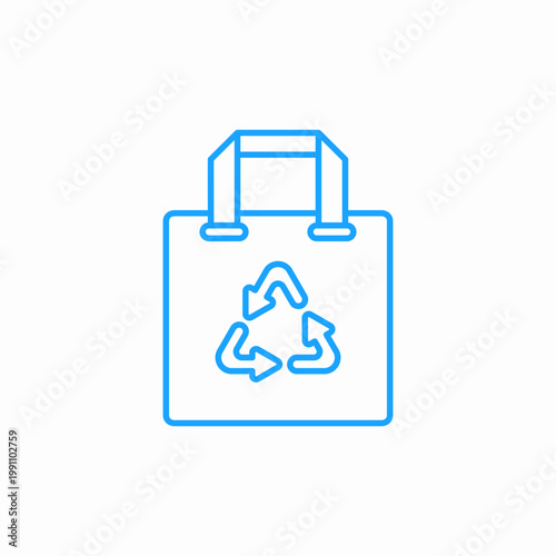 recycled bag icon sign vector