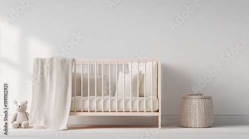 Minimalist Wooden Sofa with Neutral Cushions in Modern Interior