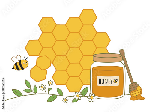 Honey and Honeycombs vector