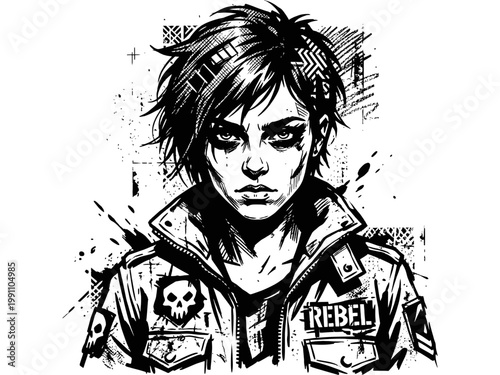 Painting of fantastic human concept grunge vector