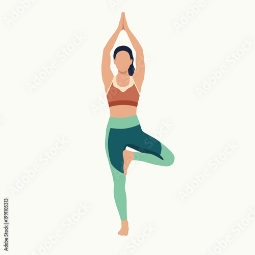 A serene individual balances in a yoga pose, portraying tranquility, mindfulness, and connection with one's inner self in a calm and focused state.