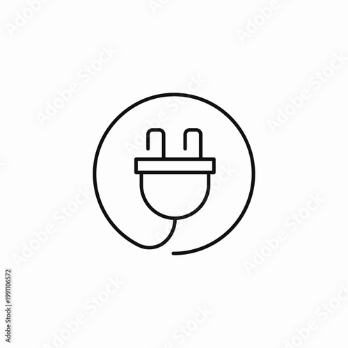 electric power plug icon sign vector