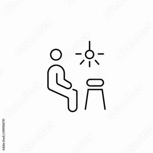 interview spotlight interrogation icon sign vector