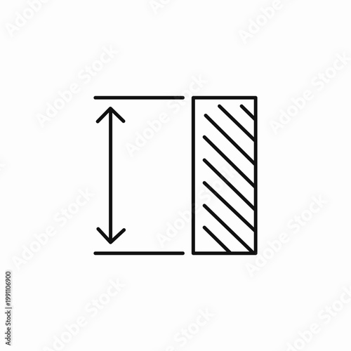measurement dimension size icon sign vector