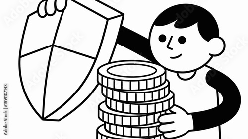 Illustrative concept of secure financial planning and asset protection, emphasizing the importance of safeguarding investments and wealth management in an evolving economic and digital landscape
