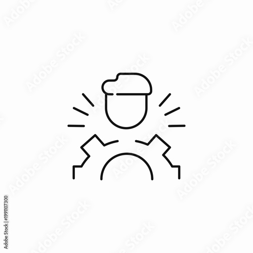 skilled worker engineer icon sign vector