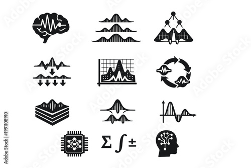 Modern image learning wavelet simple no generation vector isolated fill analytics icon