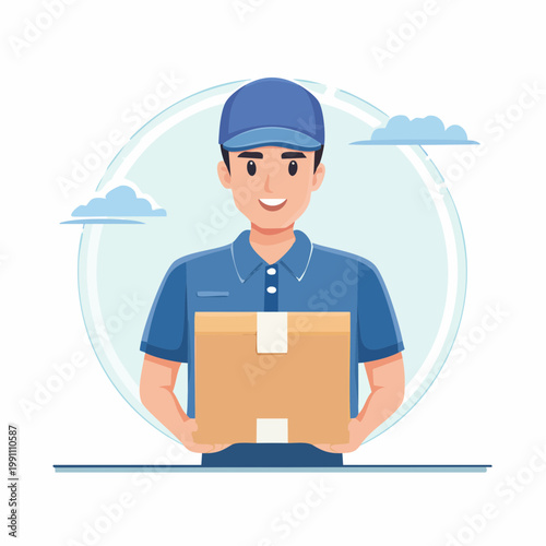 Livreur portant un colis