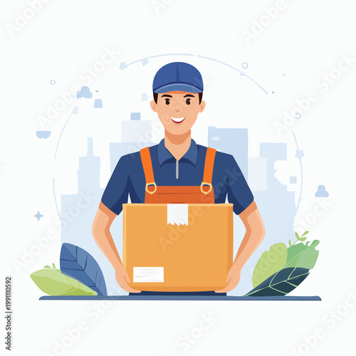 Livreur portant un colis