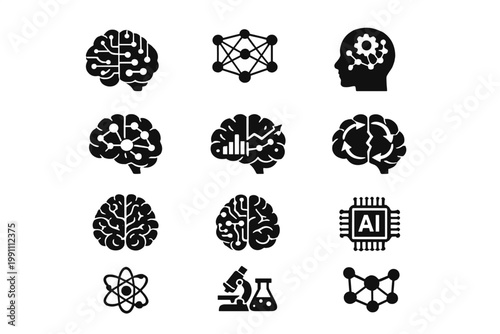Generation image simple workflow chart brain ai depicting vector computation icon arrows