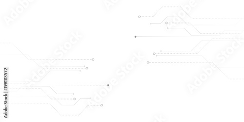Minimalist digital circuit board background, abstract gray technology line art vector, futuristic electronic connection pattern for web design