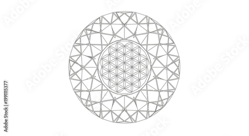 Geometric pattern design with triangles and shapes.