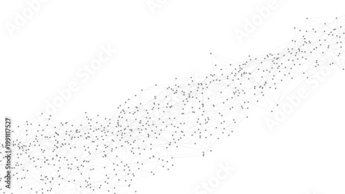 Abstract technology background with dots connected by lines forming a minimalist mesh and plexus shape. Futuristic digital network design for data, science, innovation, and modern web projects.