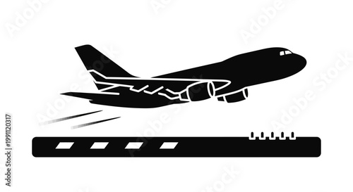 Airplane Taking Off in Flight Mode.