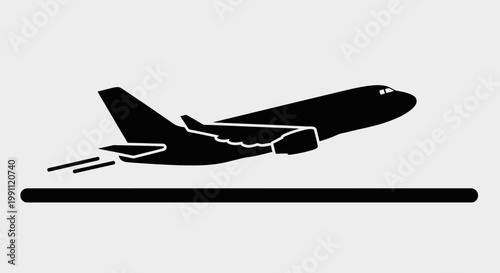 Airplane Taking Off in Flight Mode.