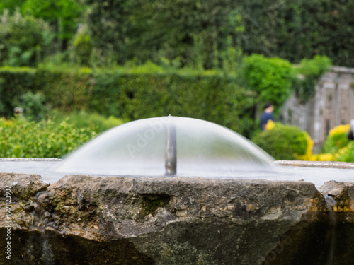 Fountain in the Gardens of  villa reale  seen with long exposure