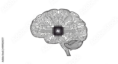 Brain with a black square.