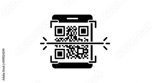 QR code on a smartphone screen.