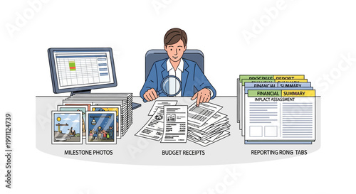 Business data analysis with organized documents by professional analyst