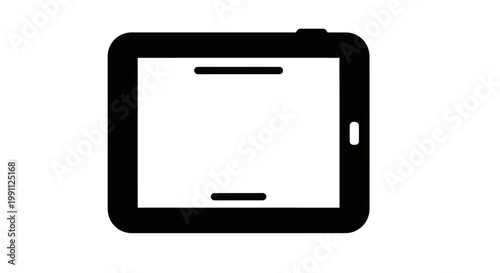 Black tablet computer device icon.