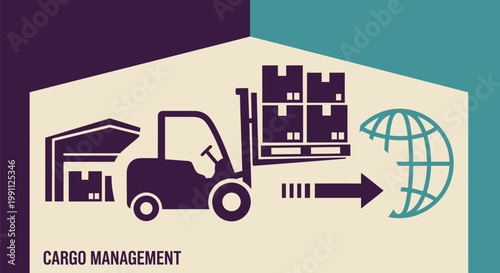 Forklift Moving Cargo Global Logistics.