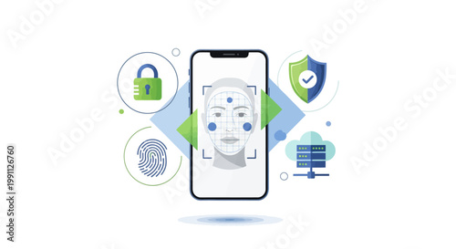 Face recognition technology and biometric security on smartphone