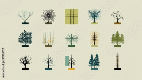 Abstract Tree Icons Collection