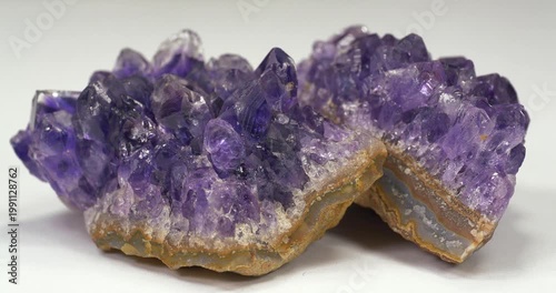 Amethyst gemstones, violet quartz variety often used in rings, necklaces, and jewelry. Violet amethyst crystal, popular semi precious stone for decorative jewelry