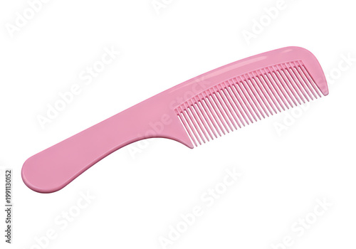 A pink comb on transparent background