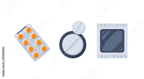Flat design of contraceptives and medications